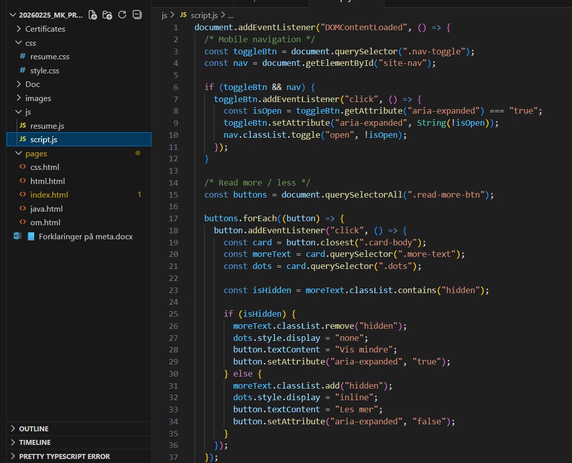 JavaScript kode illustrasjon